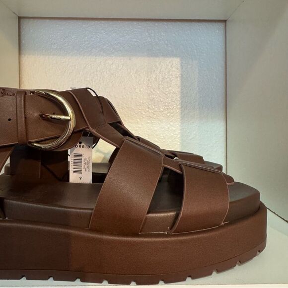 Torrid Platform Gladiator Sandals Chunky Fisherman Brown Ankle Strap Sandals - Picture 7 of 15